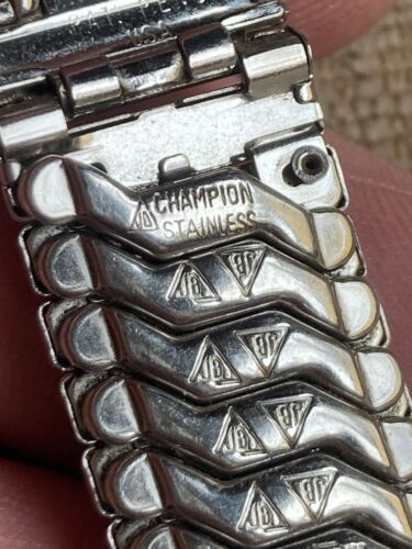 RARO cinturino orologio vintage 17,48 mm JB Champion classico acciaio inox anni '60 - Foto 9 di 12