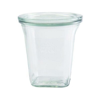 6 Weck Quadrogläser 545ml mit Deckel RR100 747 Einkochglas Glas 9505747907