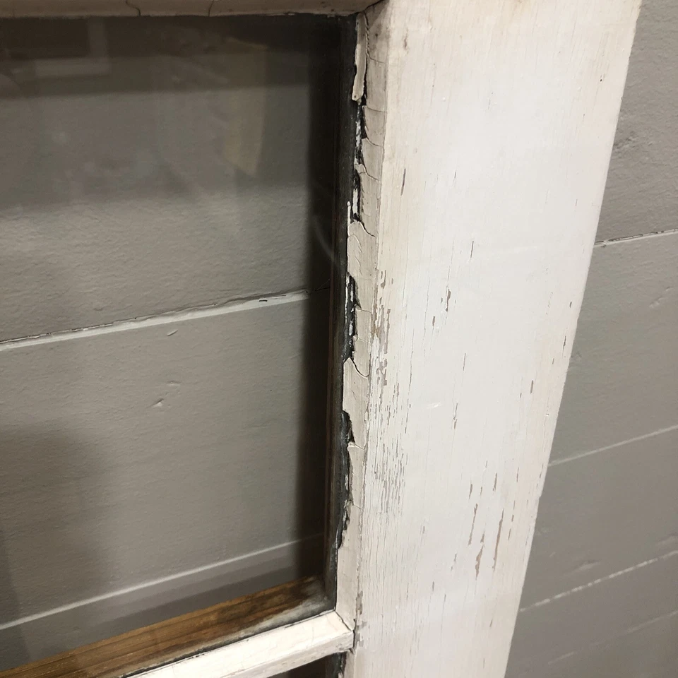 Marco de fotos de vidrio ondulado para ventana de casa de campo marco de madera reutilizado 33”x41” Foto 4 de 4