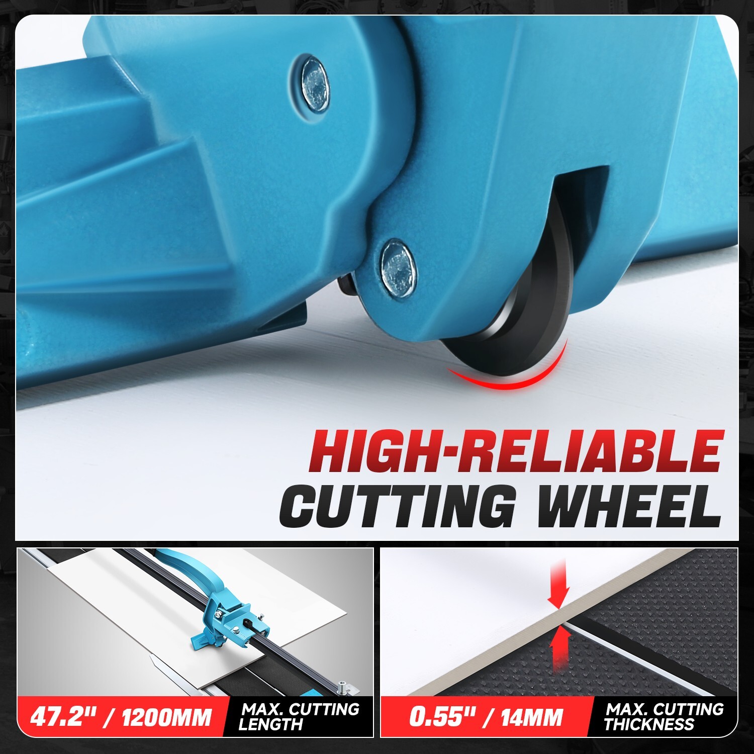 For Porcelain Ceramic 48" Manual Tile Cutter Cutting Machine Tool w/ Wheels