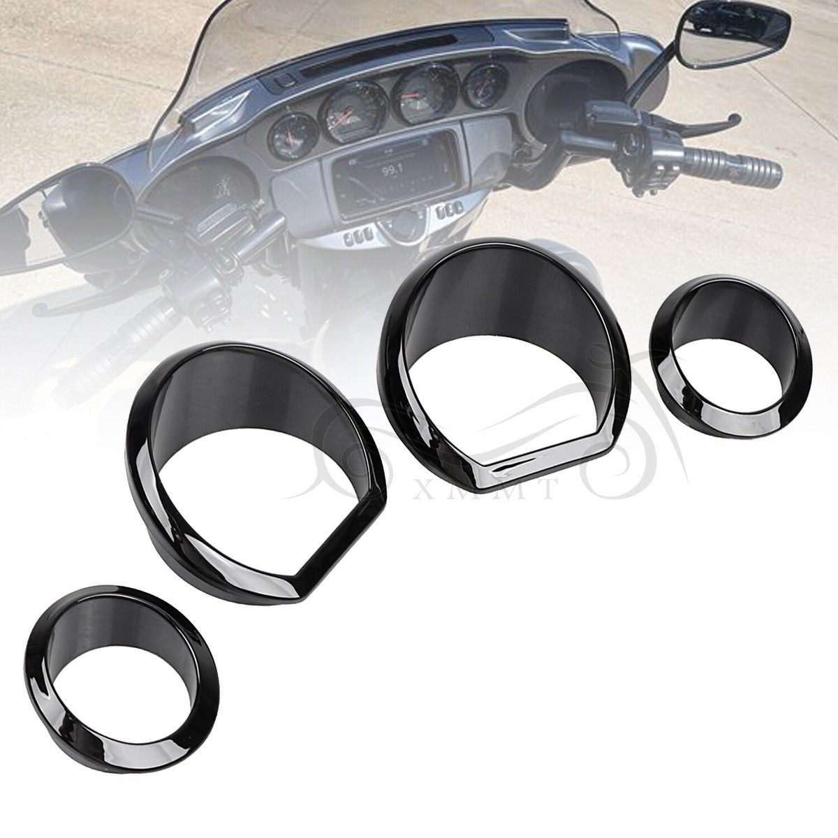 4Pcs Fit For Harley Touring Electra Street Glide 2014-2023 Gauge Bezel Kit | UK