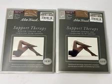 Nice Touch Support Therapy Medium Toning Leg Pantyhose Size B Sandstone Lot Of 2