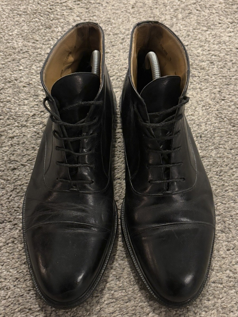 Mezlan Size 9 Camden Cap Toe Leather Black  Boots Shoes Ankle MEN\'S Spain Mezlan Size 9 Camden Cap Toe Leather Black Boots Shoes Ankle  main image 3