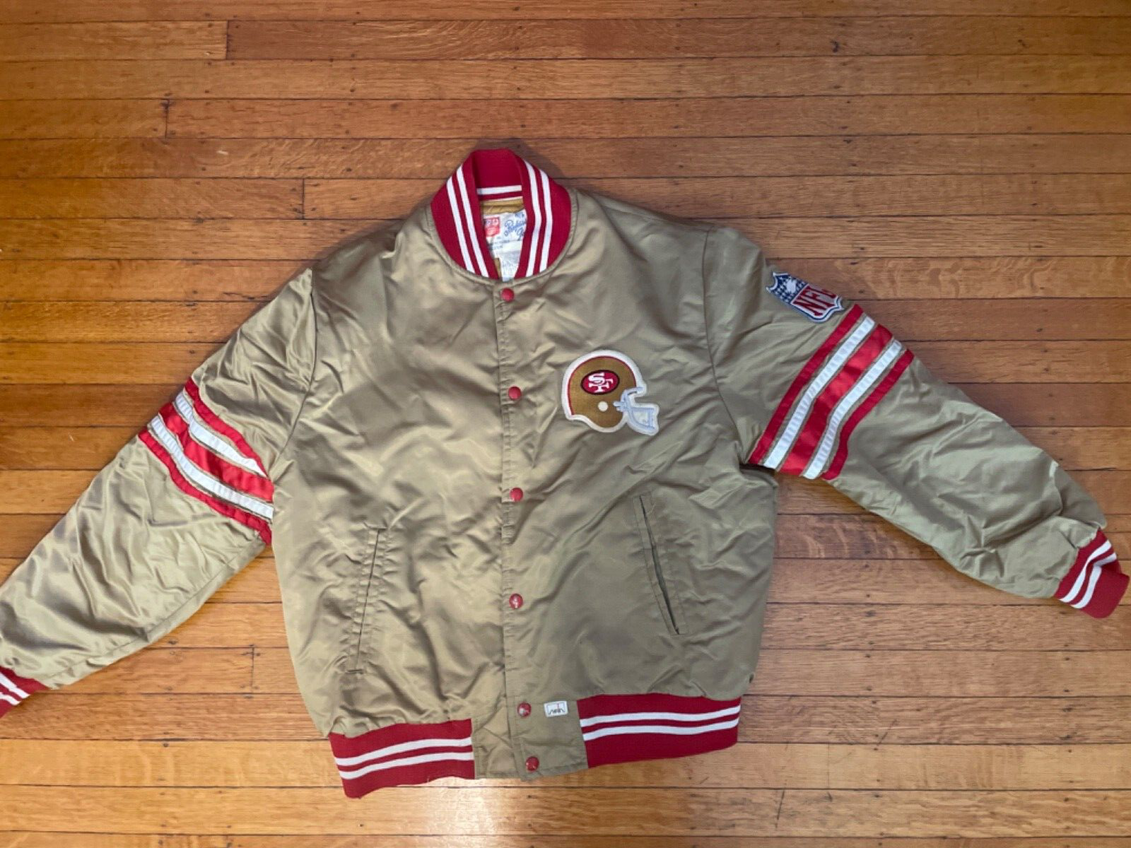 VTG 80s San Francisco 49ers Bomber Snap Jacket NFL Football Mens XL 90s Montana