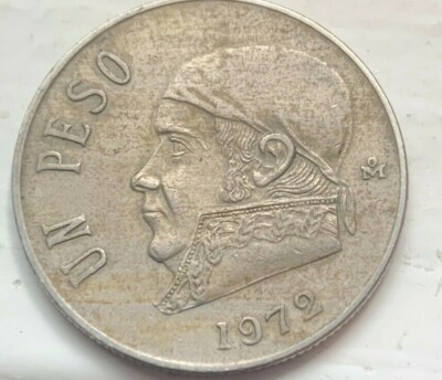 Mexico 1972 Un 1 Peso; Jose Maria Morelos, Very Nice Mexican Coin! (#M28)