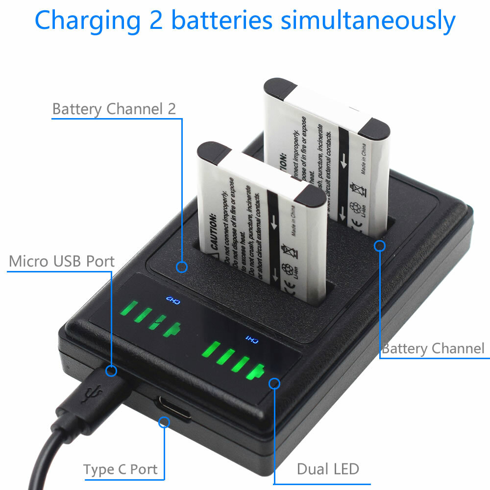 Battery Or USB Charger for KODAK LB050 PixPro FZ151 FZ152 FZ201 SL10