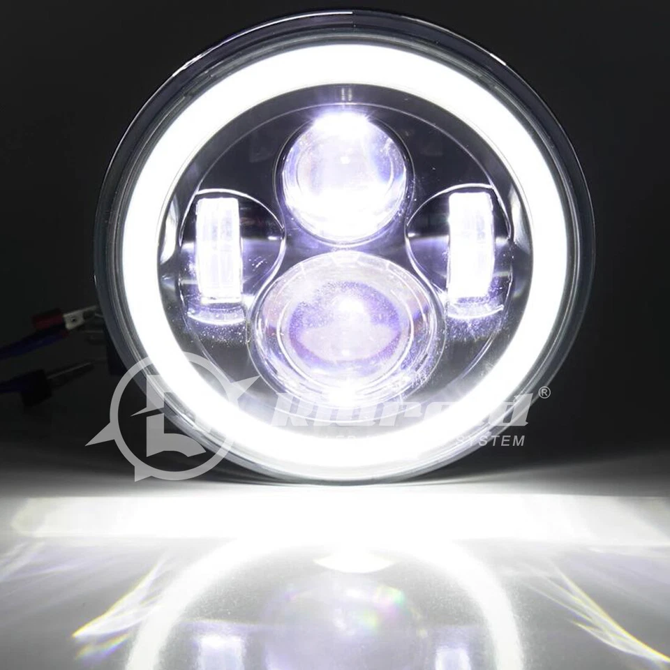 Conjunto de faróis de neblina halo 7" LED para Harley Davidson Heritage Softail Classic - Imagem 2 de 4