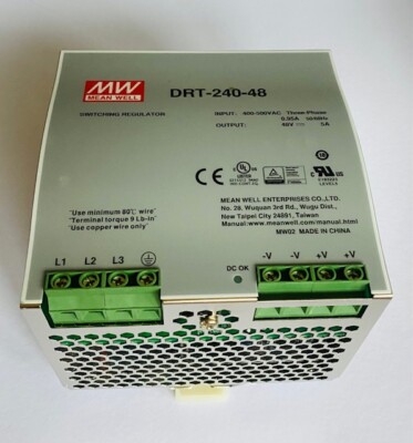 MW MEAN WELL SWITCHING REGULATOR DRP-240-48