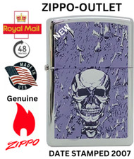 Genuine Brand New 2007 ZIPPO Lighter Skull Design THE MORNING AFTER Chrome