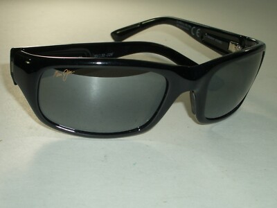 Maui Jim Mj-103-02 Sunglasses Mens Black Wrap Gray Lens 55-22-129 Maui Jim Mj-103-02 Sunglasses Mens Black Wrap Gray Lens 55  main image 2
