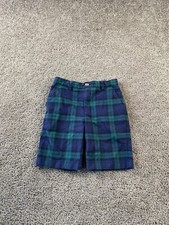 Vineyard Vines Shorts Girls 12 Blue Green Chino Plaid Cotton Blend Stretch Girls