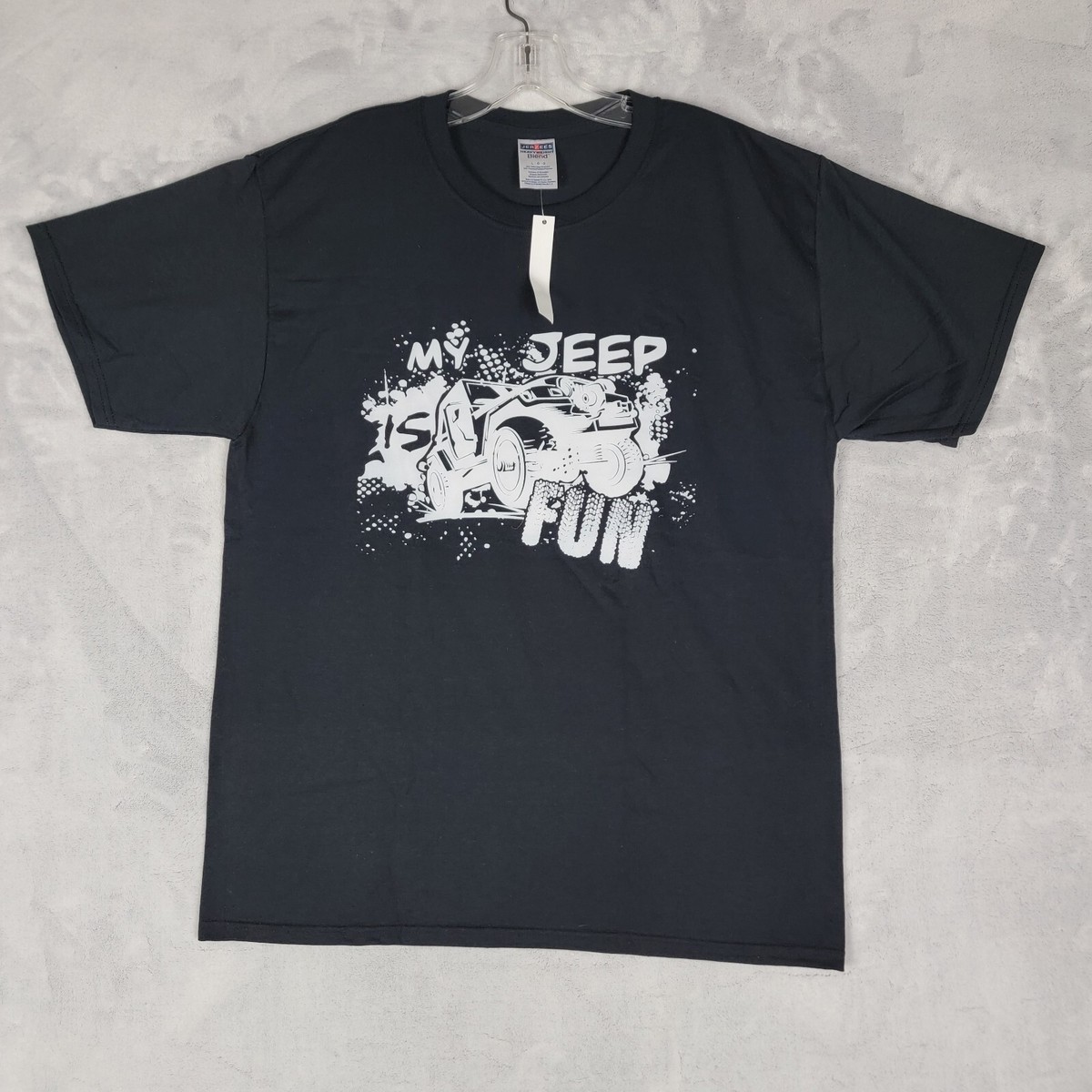 Jeep Mens Large Shirt Jerzees Black Short Sleeve My Jeep is