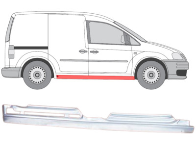 Für Volkswagen Caddy 2004- 2016 4 Tür Voll Schweller Reparaturblech/ Rechts