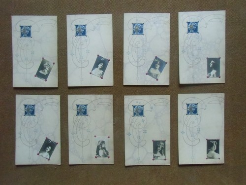 8 cards art nouveau style Kirchner, erotic brw 10490 embossed - Picture 1 of 7