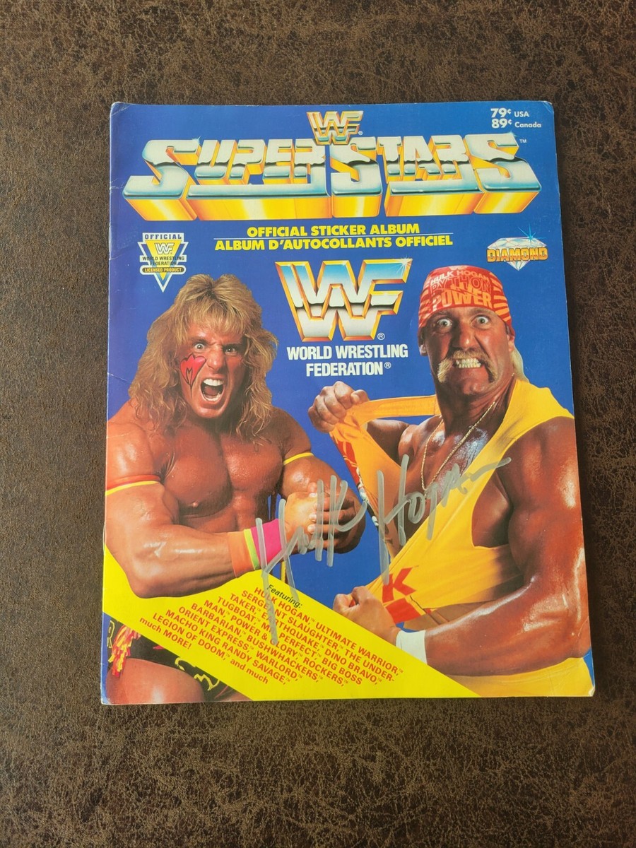 WWF Superstars Sticker Album Hulk Hogan - Autographed! | eBay