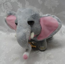Peluche Jungle Snubbies Elephant 10.5" grande rosa flojo orejas y ojos tronco cuello arriba
