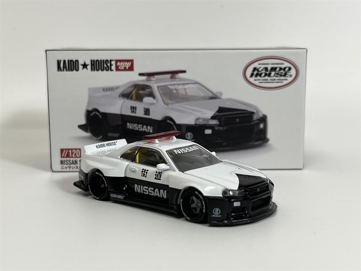 ミニカー (R34) KaidoWorks V2 Aero Police BLKLTD Kaido House Nissan Skyline GT-R R34 Kaido Works (V2 Aero