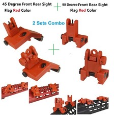 2 Set Combo Front Rear Flip Up Rapid Transition Backup Iron Sight 90  45 Degree