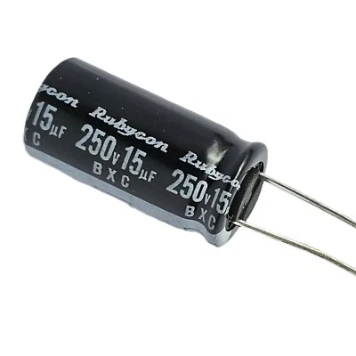 15uF, 250V, Rubycon (JAPAN) BXC High Voltage, Long Life HIGHEST QUALITY-ref:z951