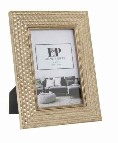Gold Frames Hexagon Picture Photo Frame With Easel & Wall Hanging Hook - Picture 1 of 1