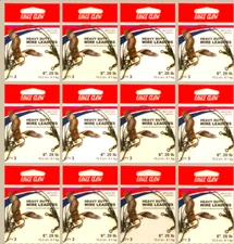 Eagle Claw FISHING 36pcs. Black Nylon Wire Leaders 6" 20lb TEST 12 Pkgs