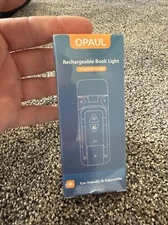 Opaul Rechargeable Reading Book Led Light w Timer & 3 Lighting Modes White New