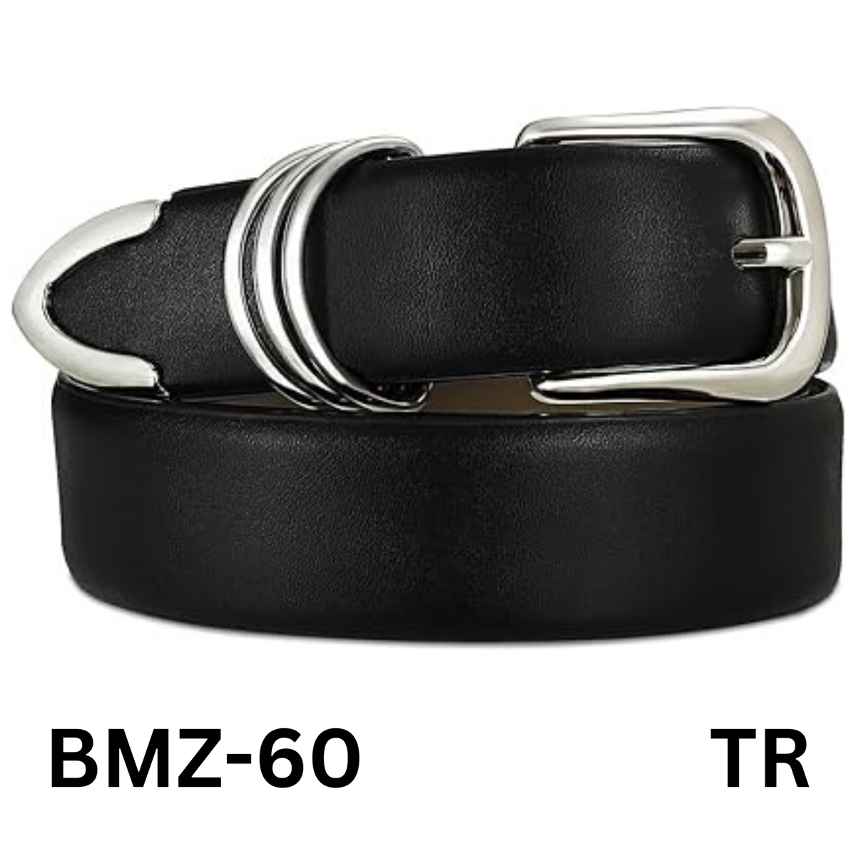 RISANTRY Women Black Belts with Sliver Buckle Elegant Leather