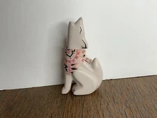 Southwest Art Pottery Howling Coyote Wolf Native American Pottery Pink Bandana