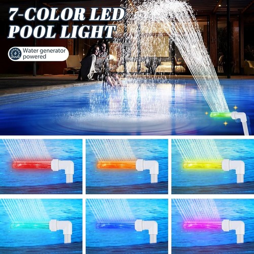 Energy-Efficient 7-Color LED Pool Fountain - Fun & Aesthetic Garden Decor - Picture 8 of 9