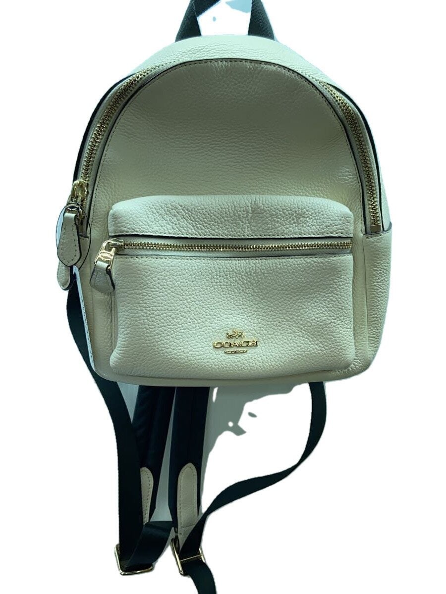 COACH White Leather Plain Backpack F38263