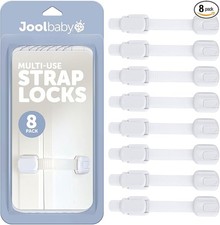 Jool Baby Child Safety Strap Locks 8 Pack 3M Adhesive Cabinet