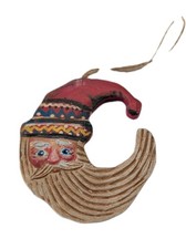 Hand painted Santa Claus Ornament Wood