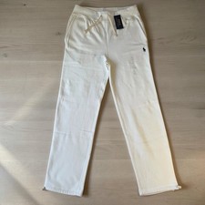 Polo Ralph Lauren Mens Classic Cotton Blend Knit Fleece Sweatpants White S Pony