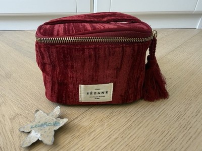Sezane Kosmetiktasche | Samt | Beautycase | 11,5 x 15 x 15cm | travel organizer