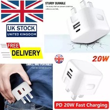Fast Charger 2 in 1 Usb/type-c Plug Adapter Head For iPhone 17 16E 15 14 pro Lot