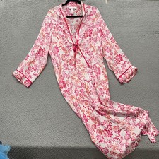 Oscar De La Renta Nightgown Womens XL Pink Floral House Dress Y2K Flower Sheer