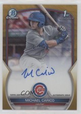 2023 Bowman Draft Chrome Prospect Gold Wave Refractor /50 Michael Carico Auto