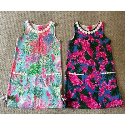Bundle of 2 Lilly Pulitzer Classic Shift Dresses Girls Large 8 10 EUC