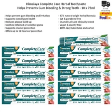 Himalaya Complete Care Herbal Toothpaste for Gum Bleeding, Strong Teeth 10x75ml
