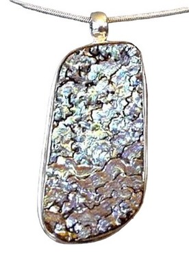 Glitzernder natürlicher mehrfarbiger Abalone & Sterlingsilber Anhänger | 2 1/2'' lang |