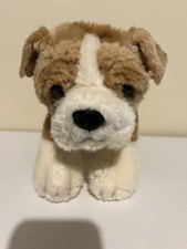 Keel Toys bulldog puppy plush toy Signature Cuddle Brown & White Soft 