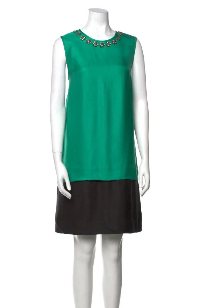 Abito verde Kate Spade Rosita impreziosito con colletto ad anello taglia 4