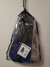 Youth Snorkel Set S/M   Mask, Snorkel  Fins with Mesh Carry Bag Blue/Black 