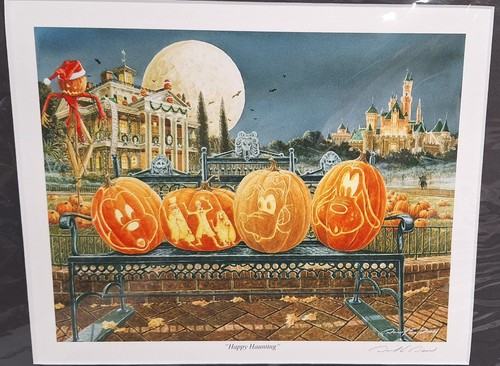 Disneyland The Haunted Mansion "Happy Haunting" Art Print NWT - Picture 2 of 3
