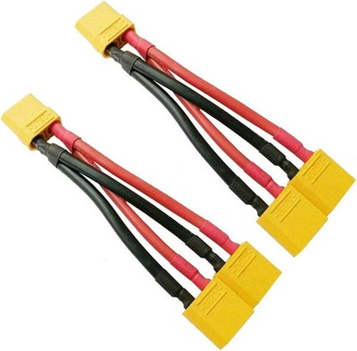 2Pcs XT90 Plug Parallel Battery Connector Cable XT90 Connector Style Parallel Y-