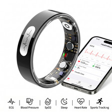 Smart Ring ECG PPG Blood Pressure Heart Rate Sleep SpO2 Tracker IP68 Waterproof