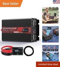High-Efficiency 1000W Power Inverter 12V to 110V with LCD Display  USB Ports