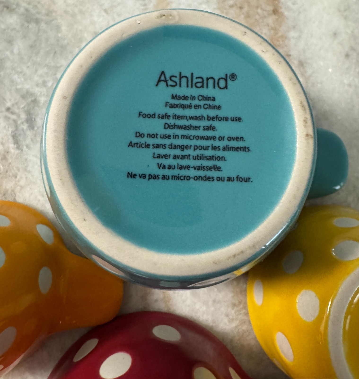 Ceramic Measuring Cups Polka Dot Multicolor Pattern By Ashland Set Of 4 Ashland