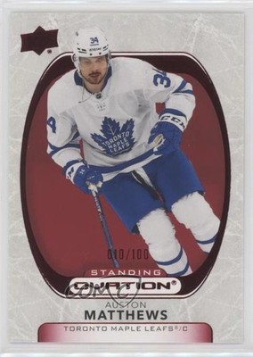 2021-22 Upper Deck Ovation Red Standing Ovation 10/100 Auston Matthews #72 0cy