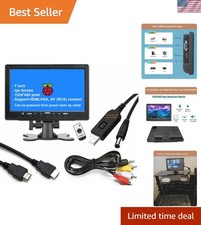 7 Inch HDMI VGA AV Monitor - 1080P Small Display with Speakers and USB Power